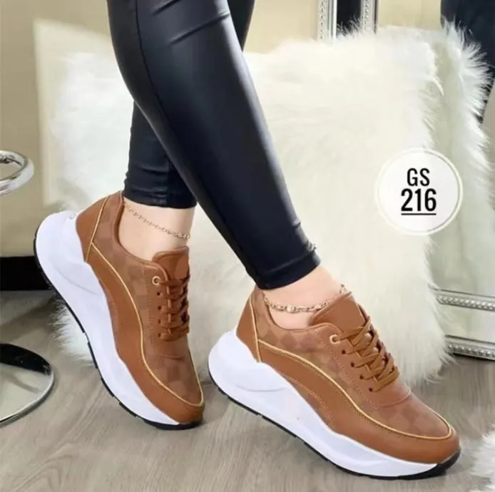 Low Top Sneakers Women Casual Thick Bottom