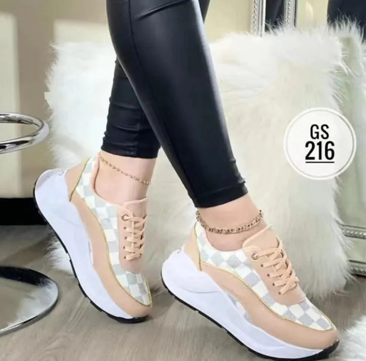 Low Top Sneakers Women Casual Thick Bottom