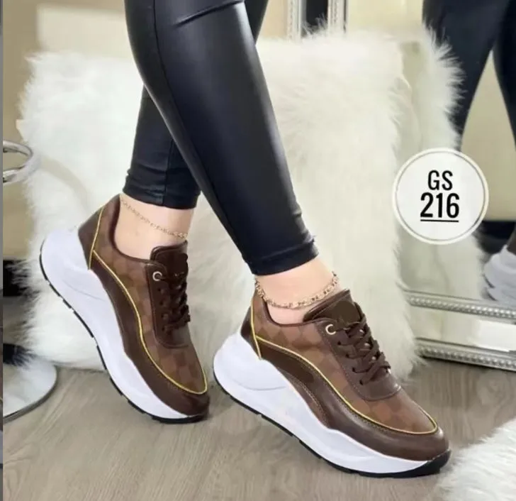 Low Top Sneakers Women Casual Thick Bottom