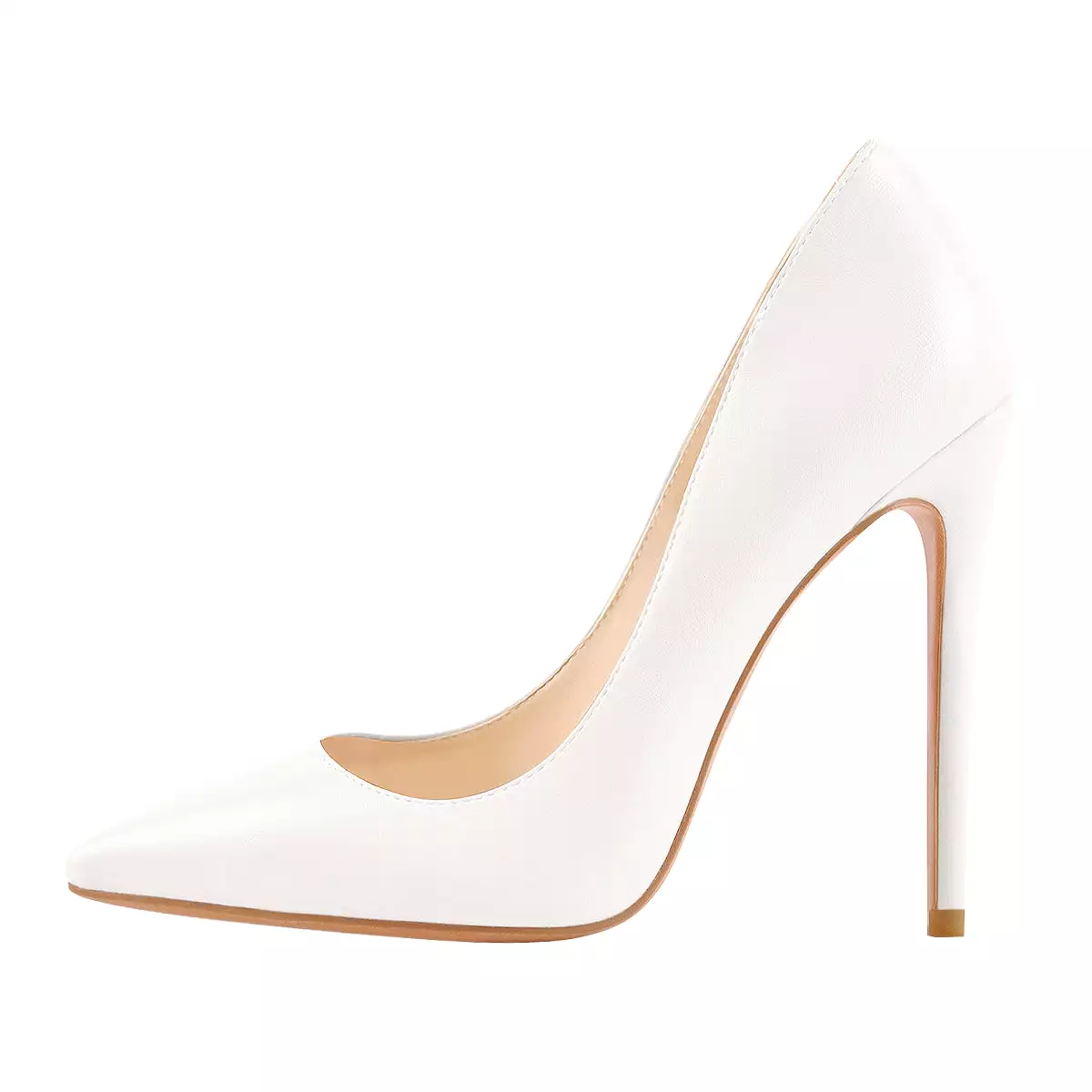 Matte White Pointed Toe Stiletto Pumps