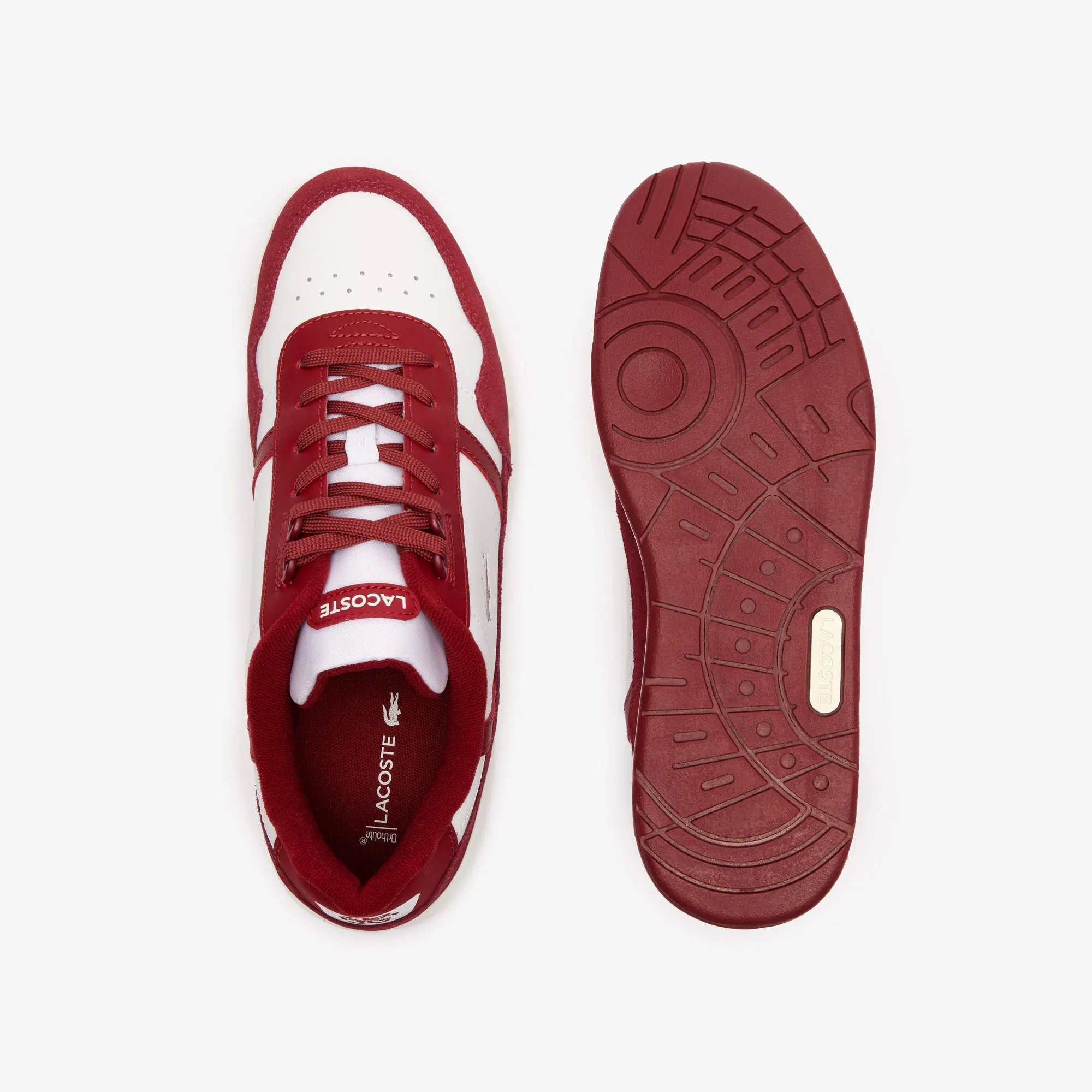 Men LACOSTE T-Clip Logo Leather Sneakers