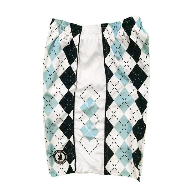 Mens Blue & White Argyle Attack Short