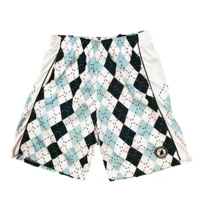 Mens Blue & White Argyle Attack Short