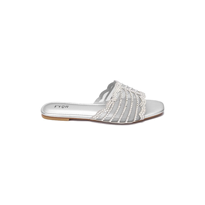 Mesh Diamante Slide Sandal MY 258