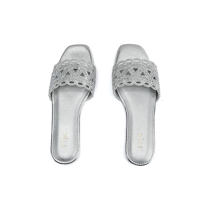 Mirror Cut Embellished Slide Sandal MY 319