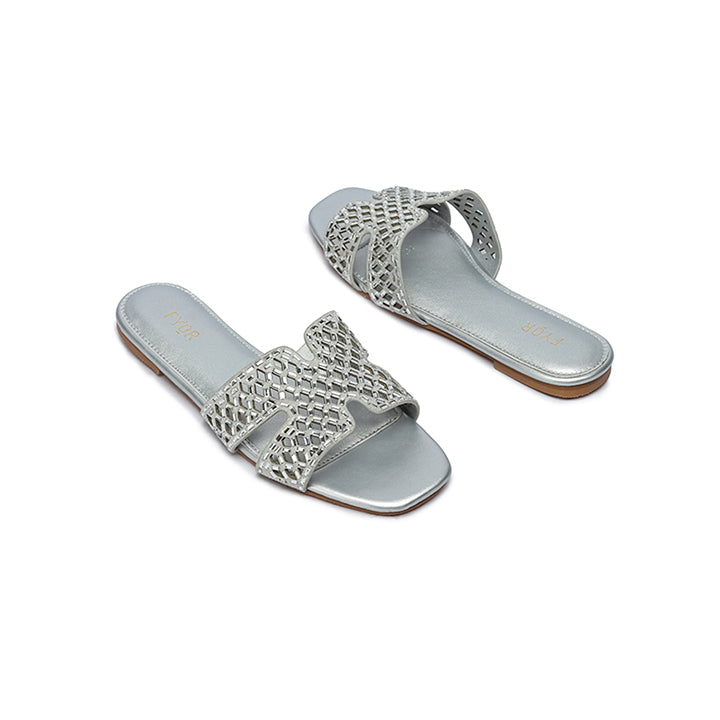 Mirror Embellished Braided Sandal MY 284