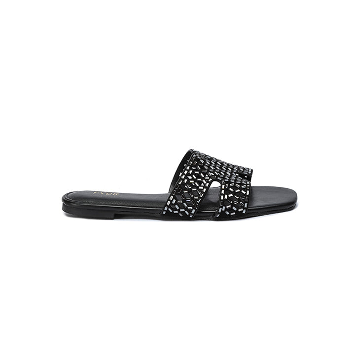 Mirror Embellished Braided Sandal MY 284