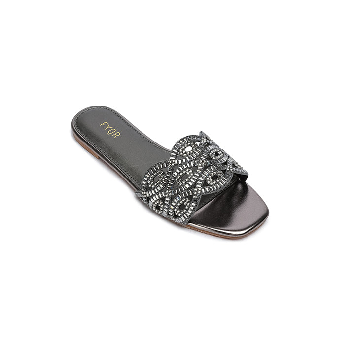 Mirror Embellished Braided Sandal MY 287