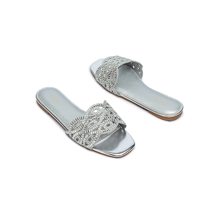 Mirror Embellished Braided Sandal MY 287