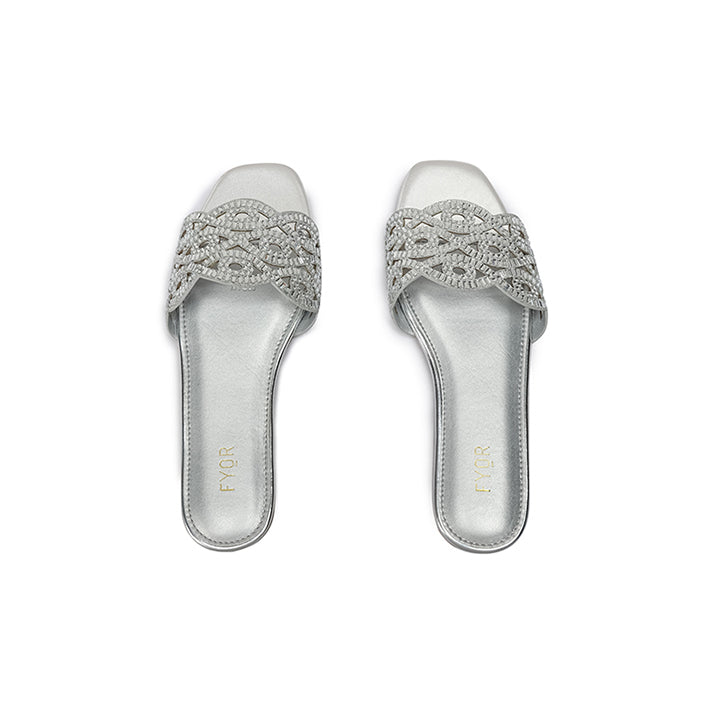 Mirror Embellished Braided Sandal MY 287