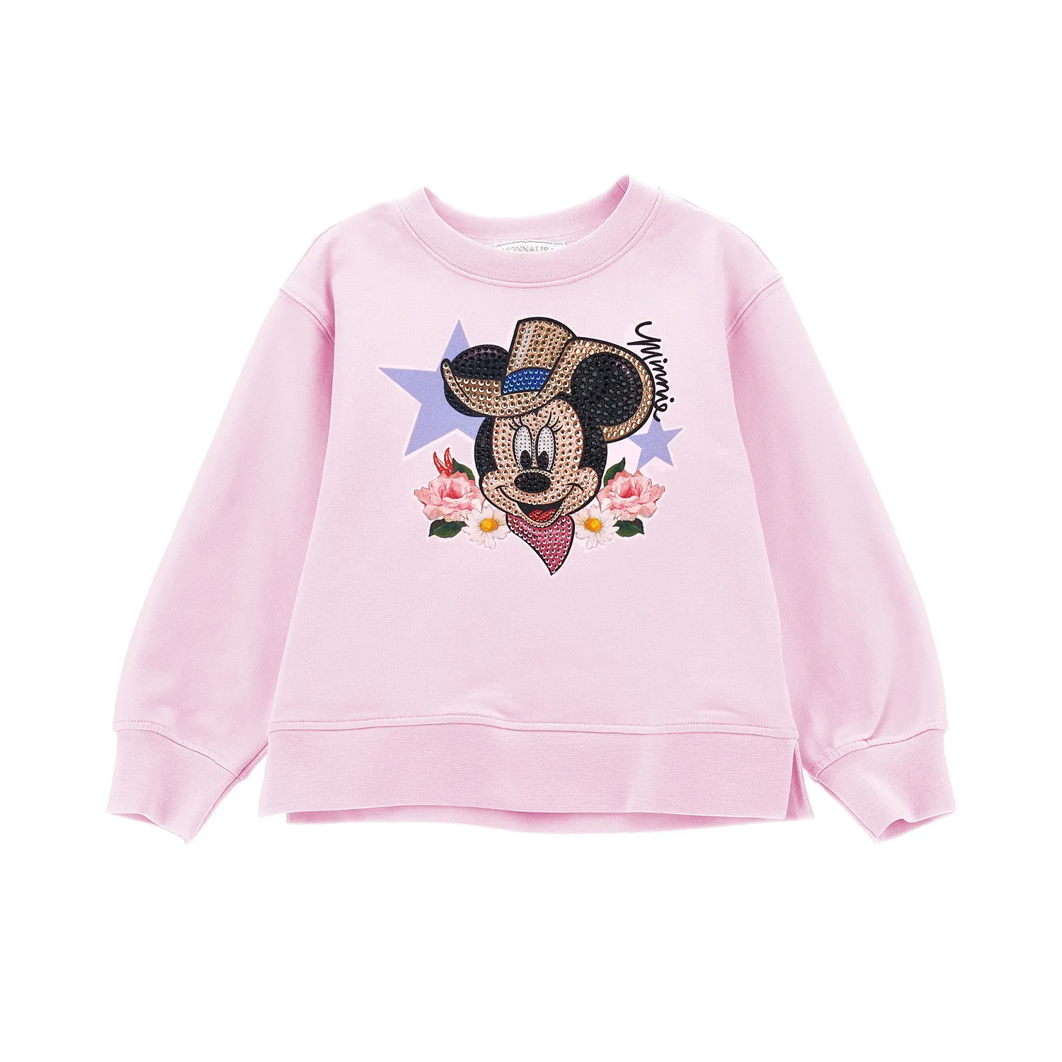 Monnalisa Felpa Crew Neck Felpa Cot Rosa Fairytale 19C601_3008_0090