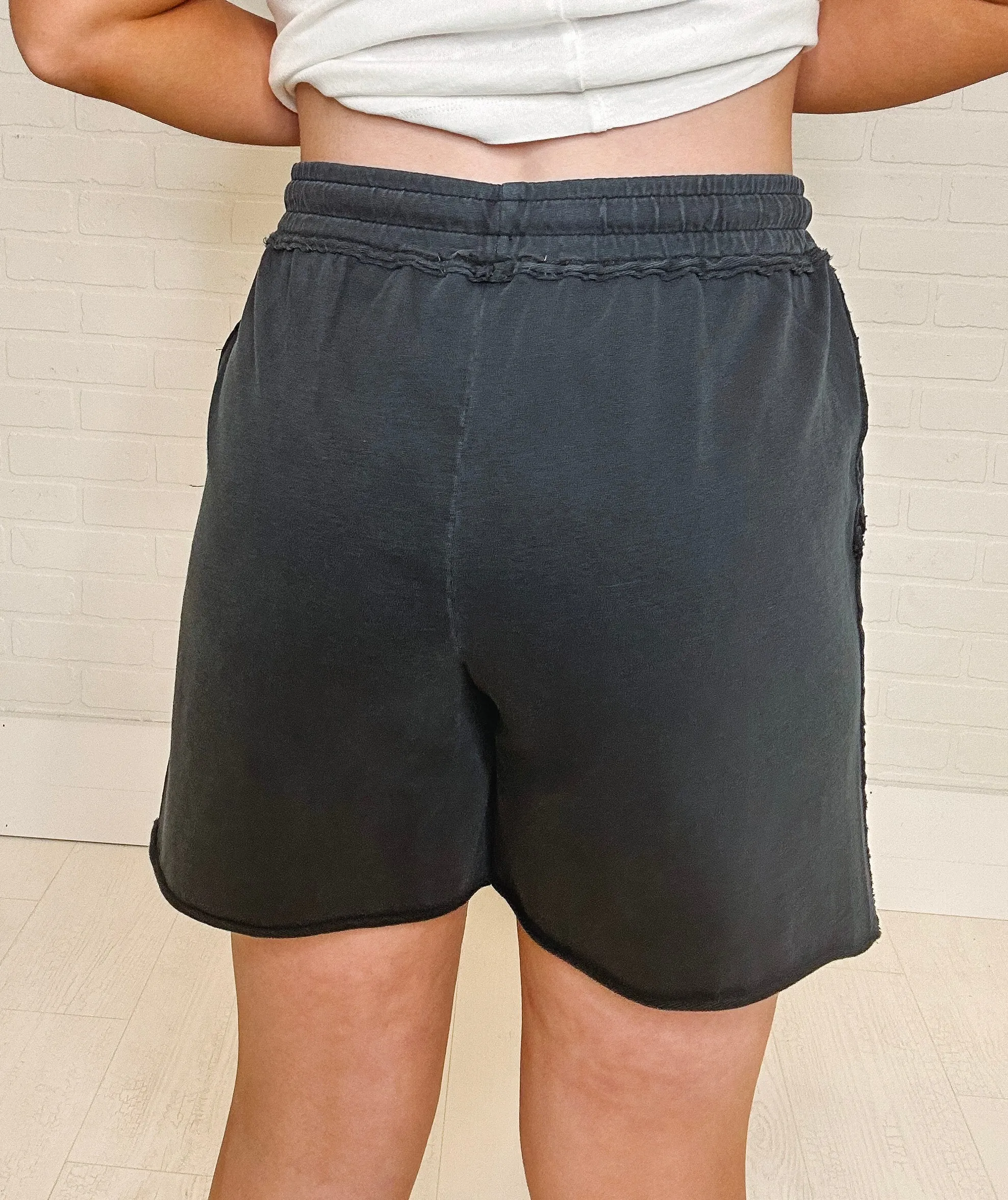 Movie Night Cotton Shorts-- Black