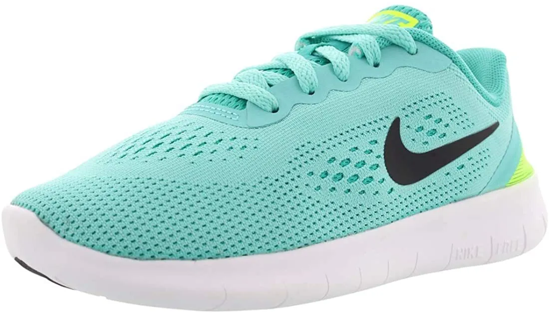 Nike Free Rn Running Preschool Girl's Shoes , Hyper Turquoise/Black/Clear Jade/Volt, 13 Little Kid