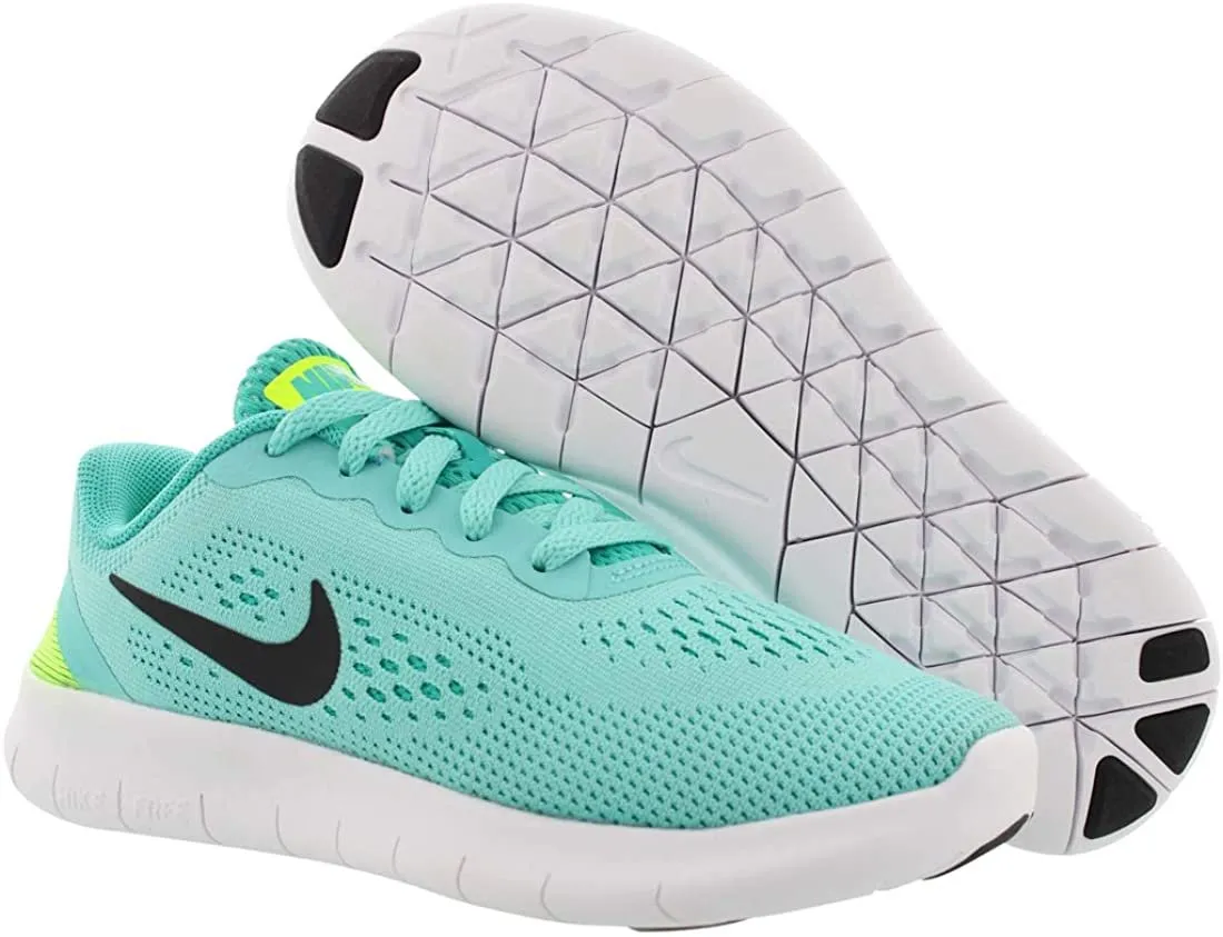 Nike Free Rn Running Preschool Girl's Shoes , Hyper Turquoise/Black/Clear Jade/Volt, 13 Little Kid