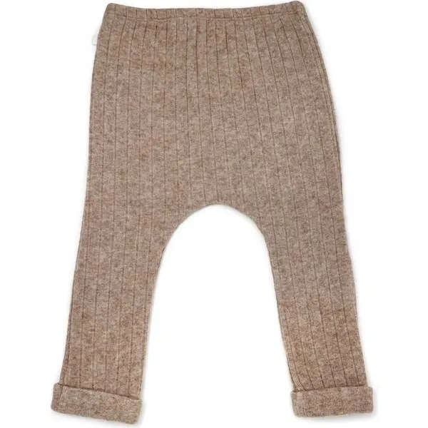 oh baby! Wide Rib Sweater Knit Patch Pant, Mushroom Heather