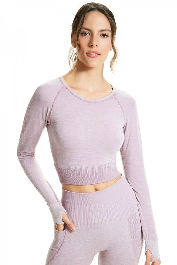 Plié Long Sleeve Cropped Top