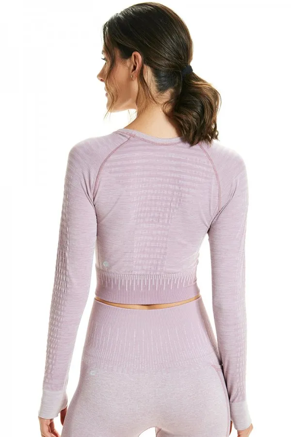 Plié Long Sleeve Cropped Top