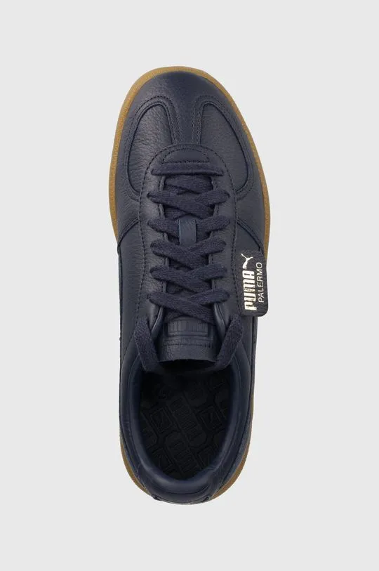 Puma leather sneakers navy blue color