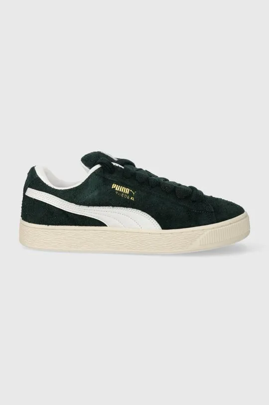 Puma leather sneakers Suede XL Hairy green color