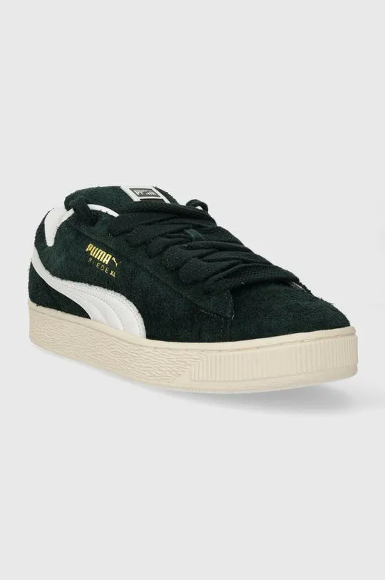 Puma leather sneakers Suede XL Hairy green color