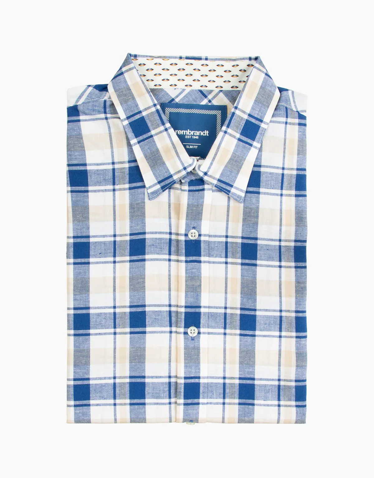 Rembrandt - Waihi Shirt - Blue & Beige Check