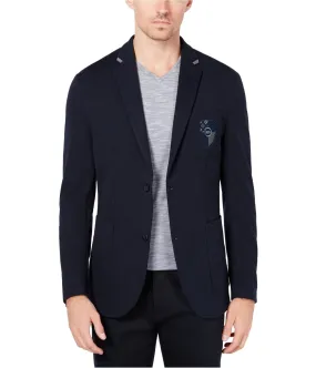 Ryan Seacrest Mens Crest Patch Two Button Blazer Jacket