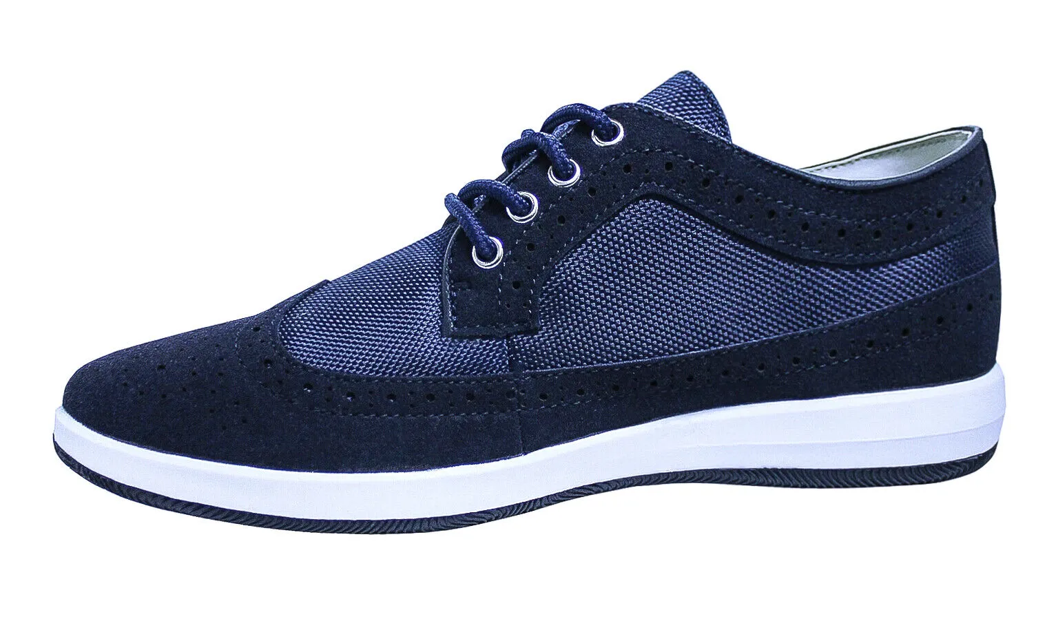 Scarpe francesine uomo casual blu con fondo bianco Sneakers Calzature polacchine