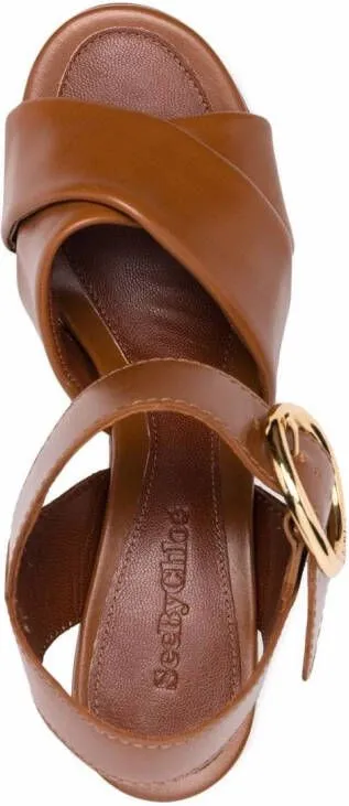 See by Chloé 105mm Lyna leather sandals Brown