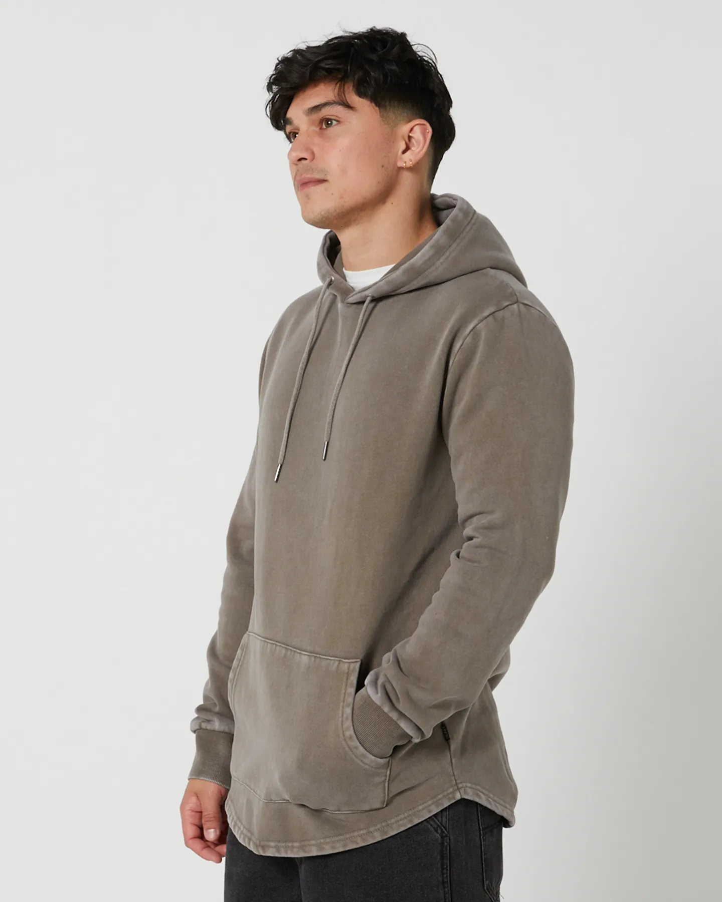 Silent Theory Curved Hem Mens Hoody - Earth | SurfStitch