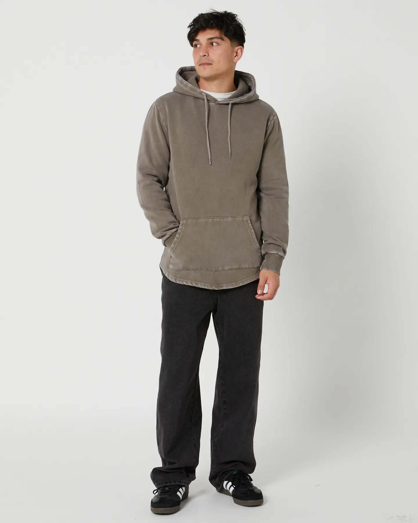 Silent Theory Curved Hem Mens Hoody - Earth | SurfStitch