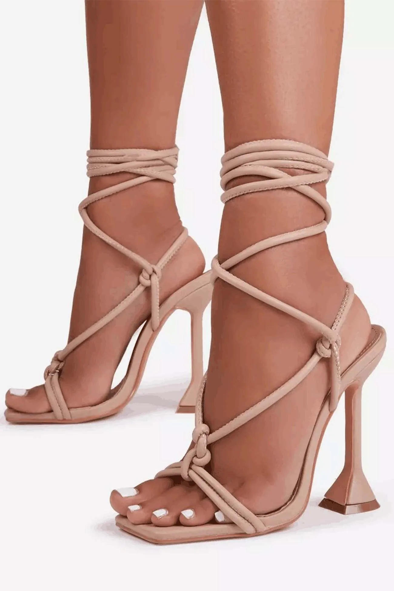 Square Toe Stiletto Ankle Strap Sandals