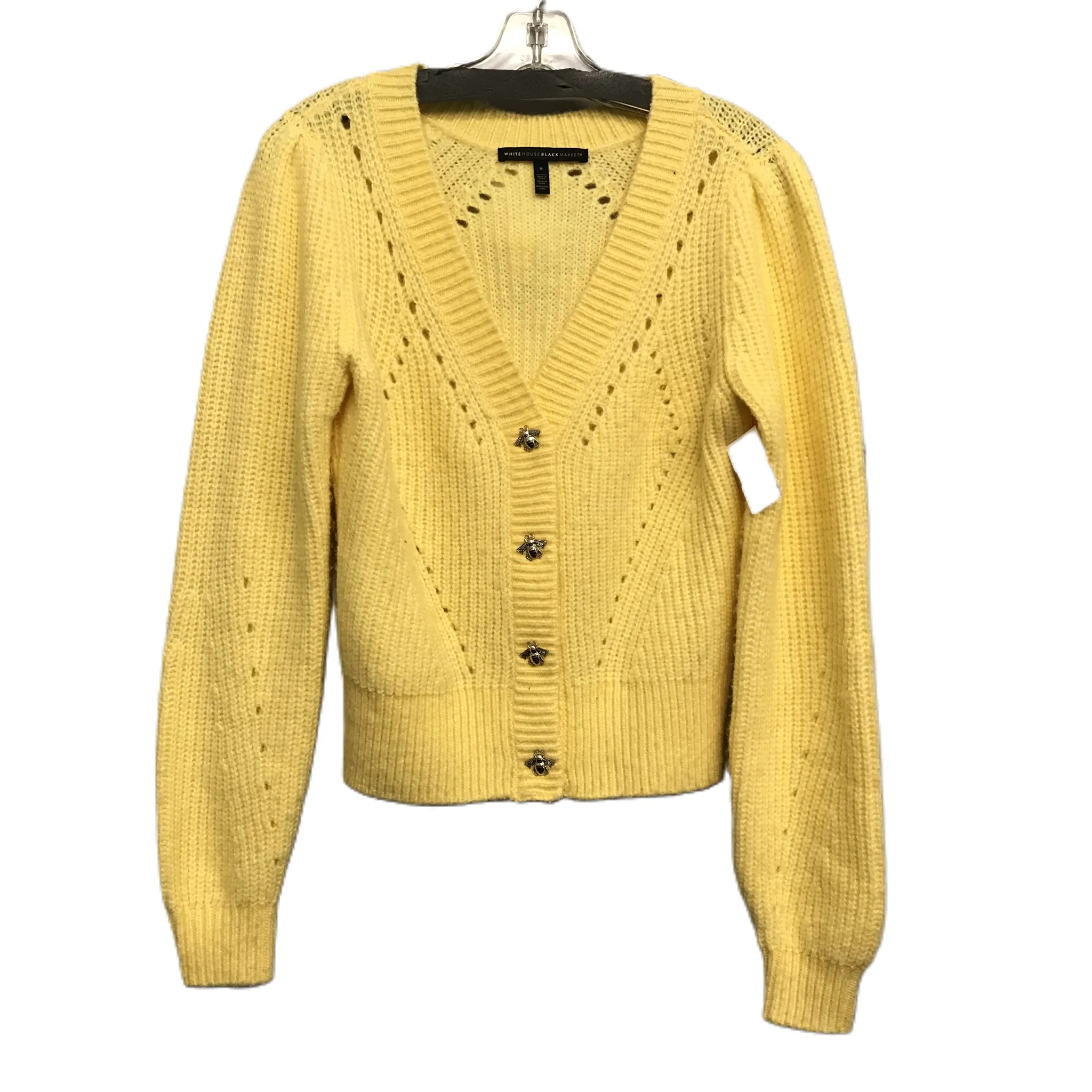 Sweater Cardigan By White House Black Market In Yellow, Size: S