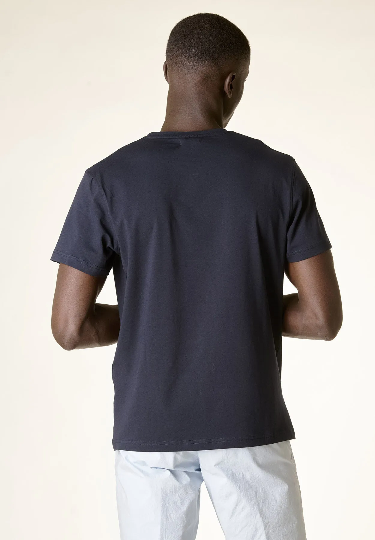 T-Shirt blu stretch cotone