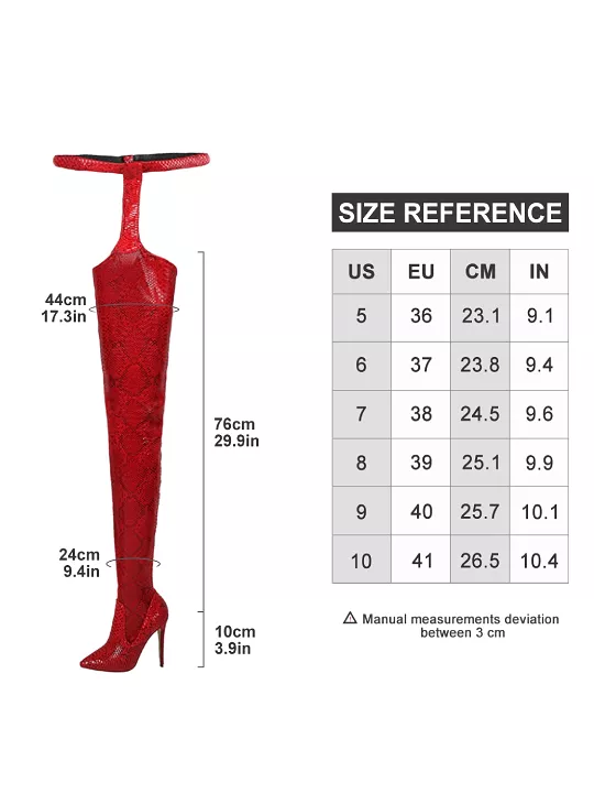 Thigh High Pointed Toe Stiletto Belt Boots