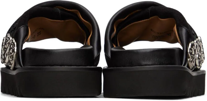 Toga Pulla SSENSE Exclusive Black Platform Flat Sandals