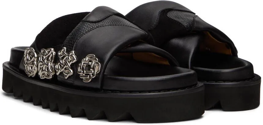 Toga Pulla SSENSE Exclusive Black Platform Flat Sandals