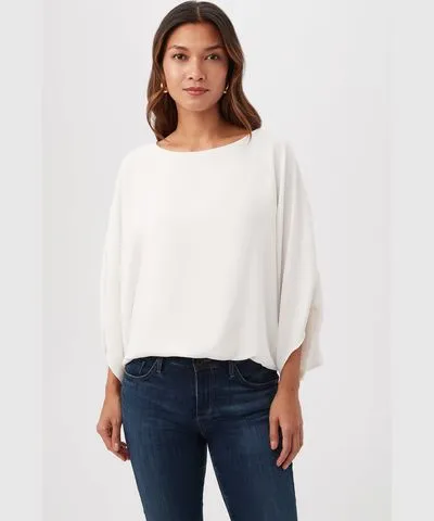 Trina Turk Manhattan Relaxed Short Dolman Sleeve Blouson Top