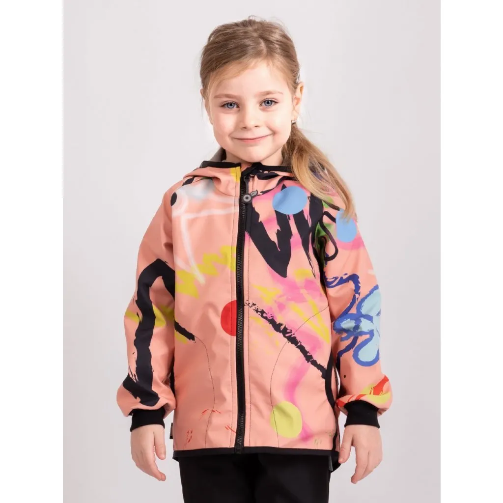 Unuo Basic Fantasia apricot children's softshell jacket with fleece