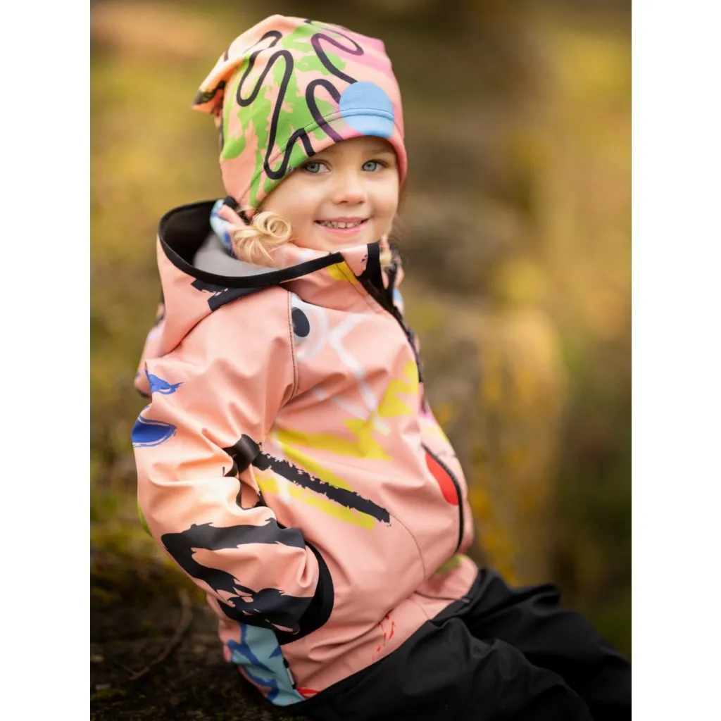 Unuo Basic Fantasia apricot children's softshell jacket with fleece