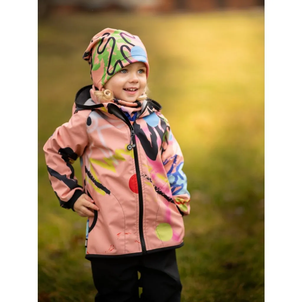 Unuo Basic Fantasia apricot children's softshell jacket with fleece