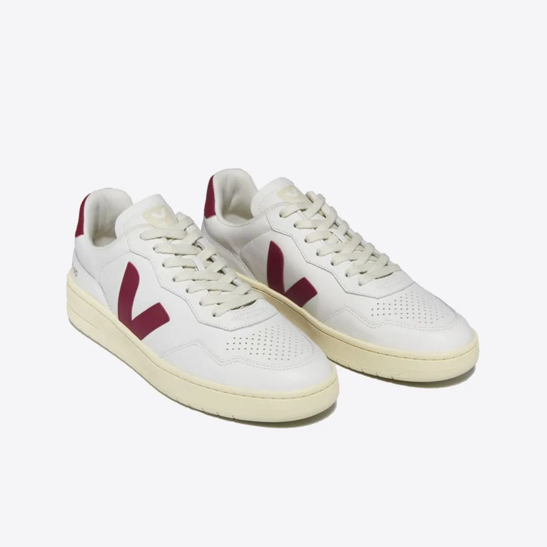 V-90 Leather Sneaker (White + Marsala)