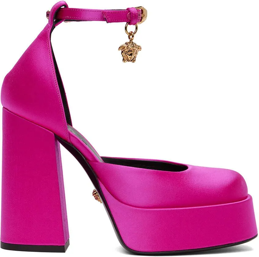 Versace Pink Medusa Aevitas Platform Heels