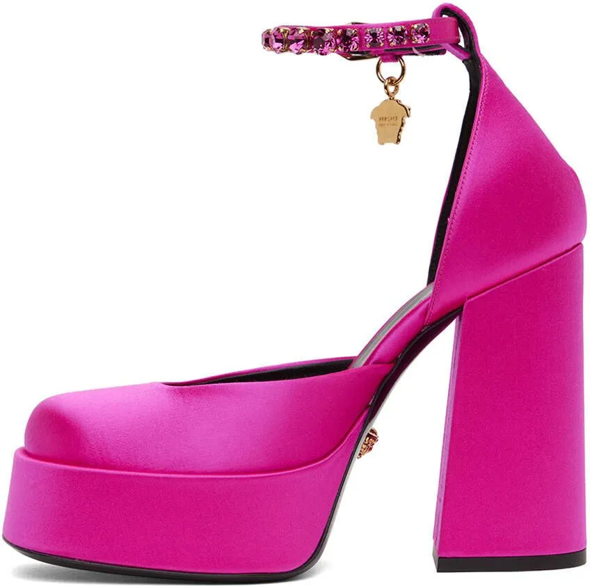 Versace Pink Medusa Aevitas Platform Heels