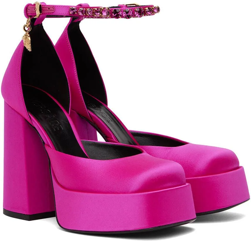 Versace Pink Medusa Aevitas Platform Heels