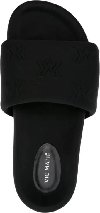 Vic Matie logo-embossed padded sandals Black