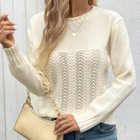 Women's Sweater Long Sleeve Sweaters & Cardigans Elegant Streetwear Solid Color