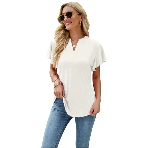 Women's T-shirt Short Sleeve T-shirts Casual Solid Color