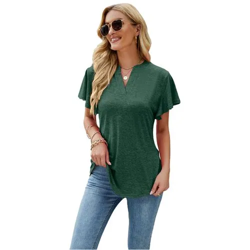 Women's T-shirt Short Sleeve T-shirts Casual Solid Color