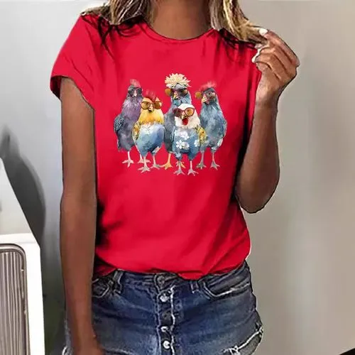 Women's T-shirt Short Sleeve T-Shirts Pastoral Cartoon