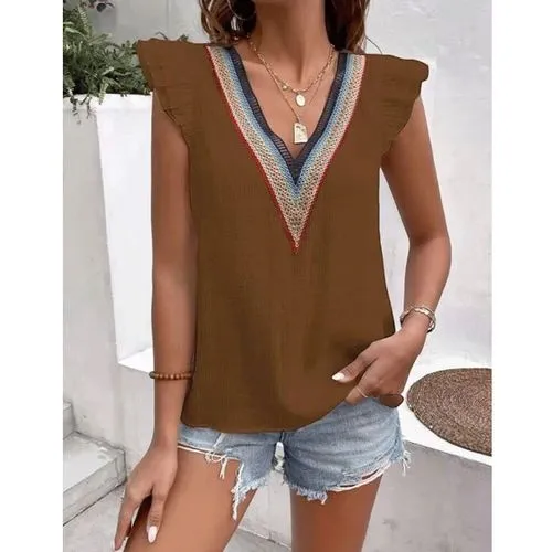 Women's T-shirt Short Sleeve T-shirts Patchwork Basic Solid Color